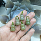 Green Jade Wu Lou Pendant | Fei Cui - Type A Jadeite | Handwoven Thread Bail