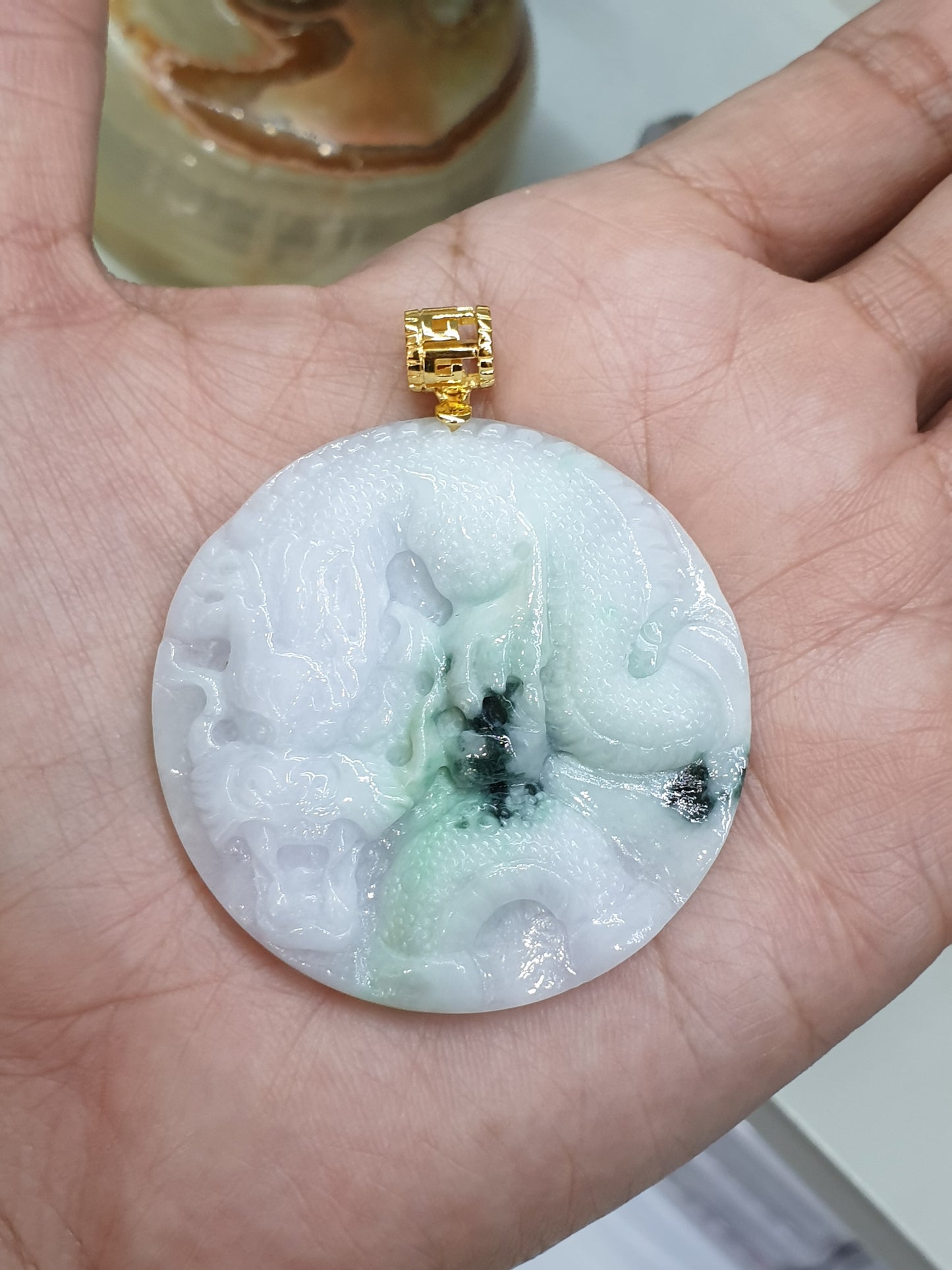 Lavender Jade Dragon Pendant | Fei Cui - Type A Jadeite | His or Hers Jewelry