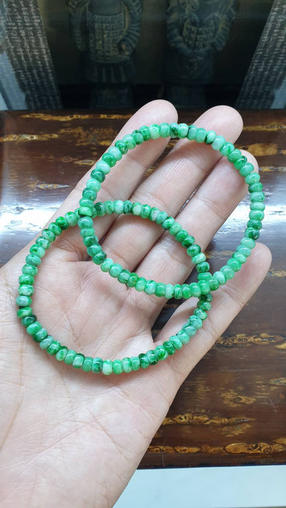Jade Abacus Beads Wealth Bracelets (17 cm) | Vintage Luckycharm Wristcandy | Fei Cui - Type A Natural Jadeite