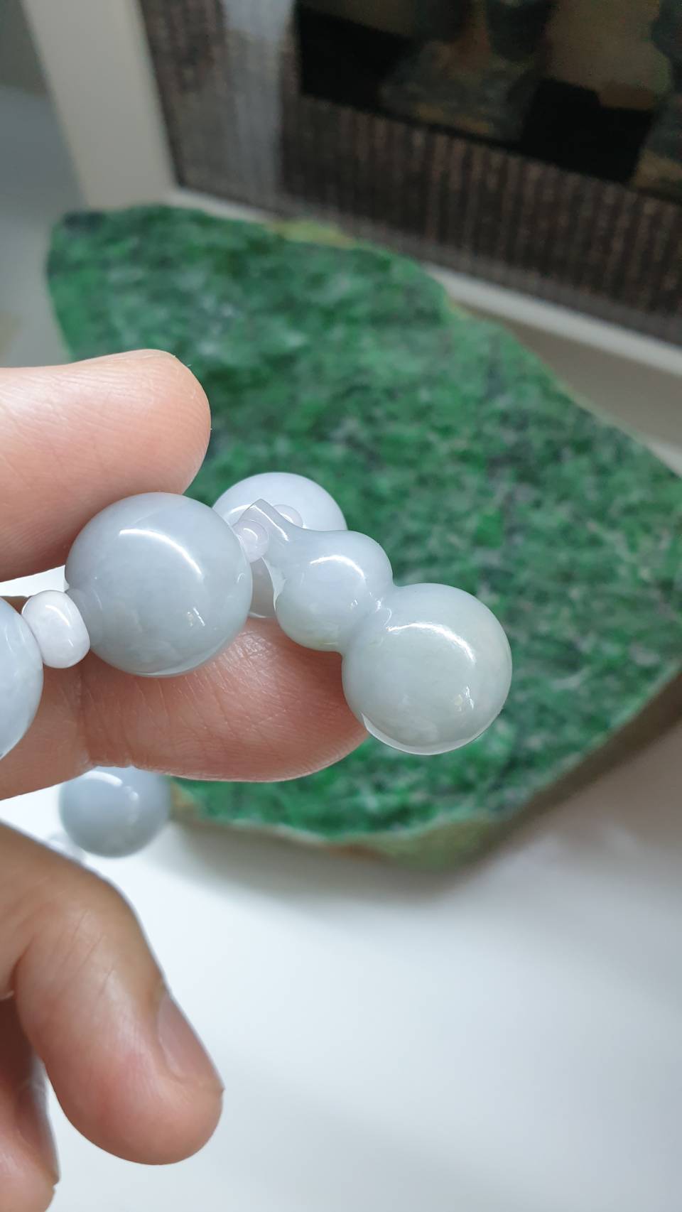 Jade Wu Lou Charmbracelet 17cm Type A Myanmar Jadeite Natural Blue Lavender