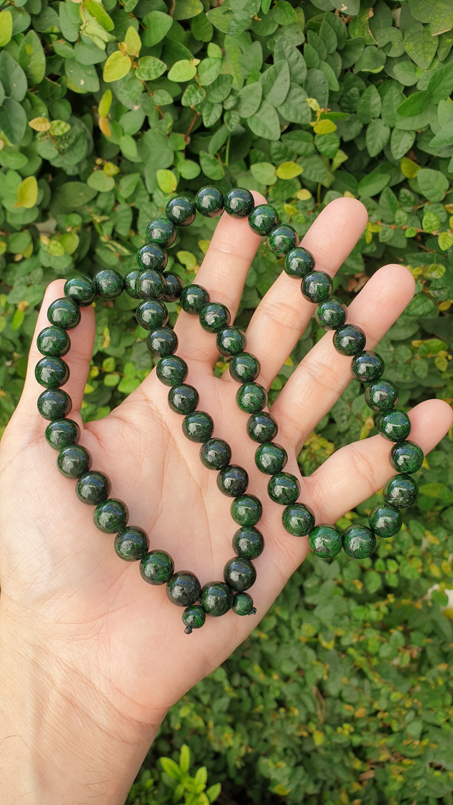 Mawsitsit Handmade Beads Necklace 24inch Fei Cui Type A from Myanmar