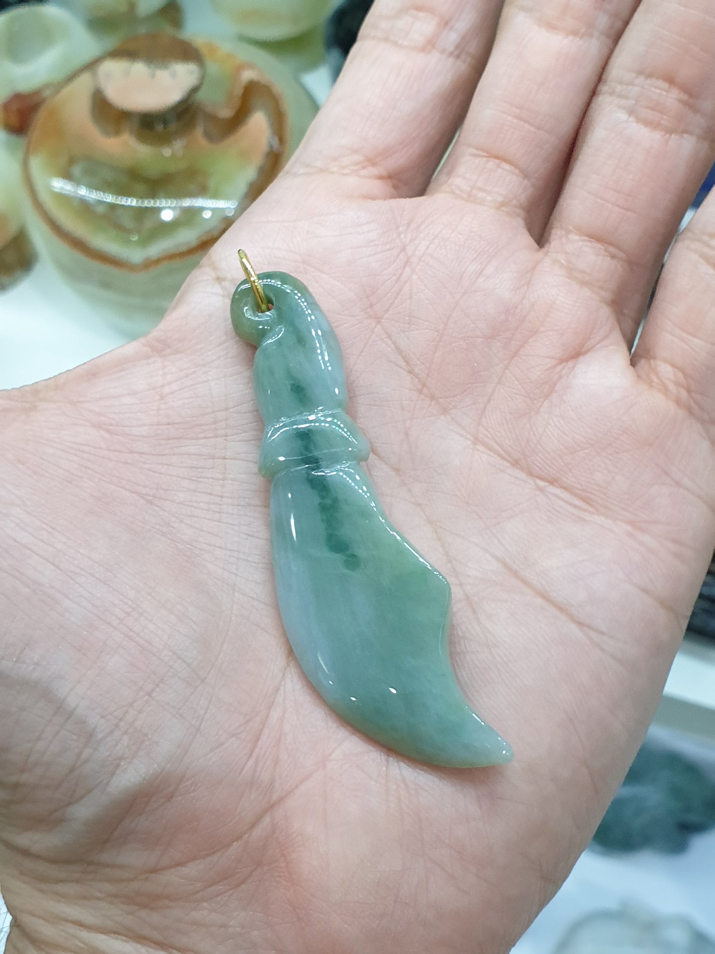 Jade Bolo Pendant | Solid 9K Gold & Type A Natural Jadeite | Statement Piece Jewelry