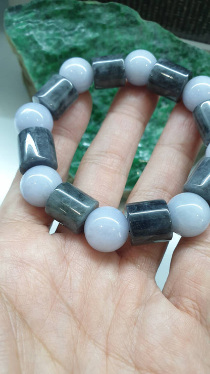 Avant Garde Jade Bracelet 17cm 2Tone Blend Type A Myanmar Jadeite