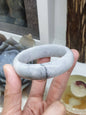 Gray Jade Everyday Bangle S54.5 Ashy Tone Type A Natural Myanmar Jadeite