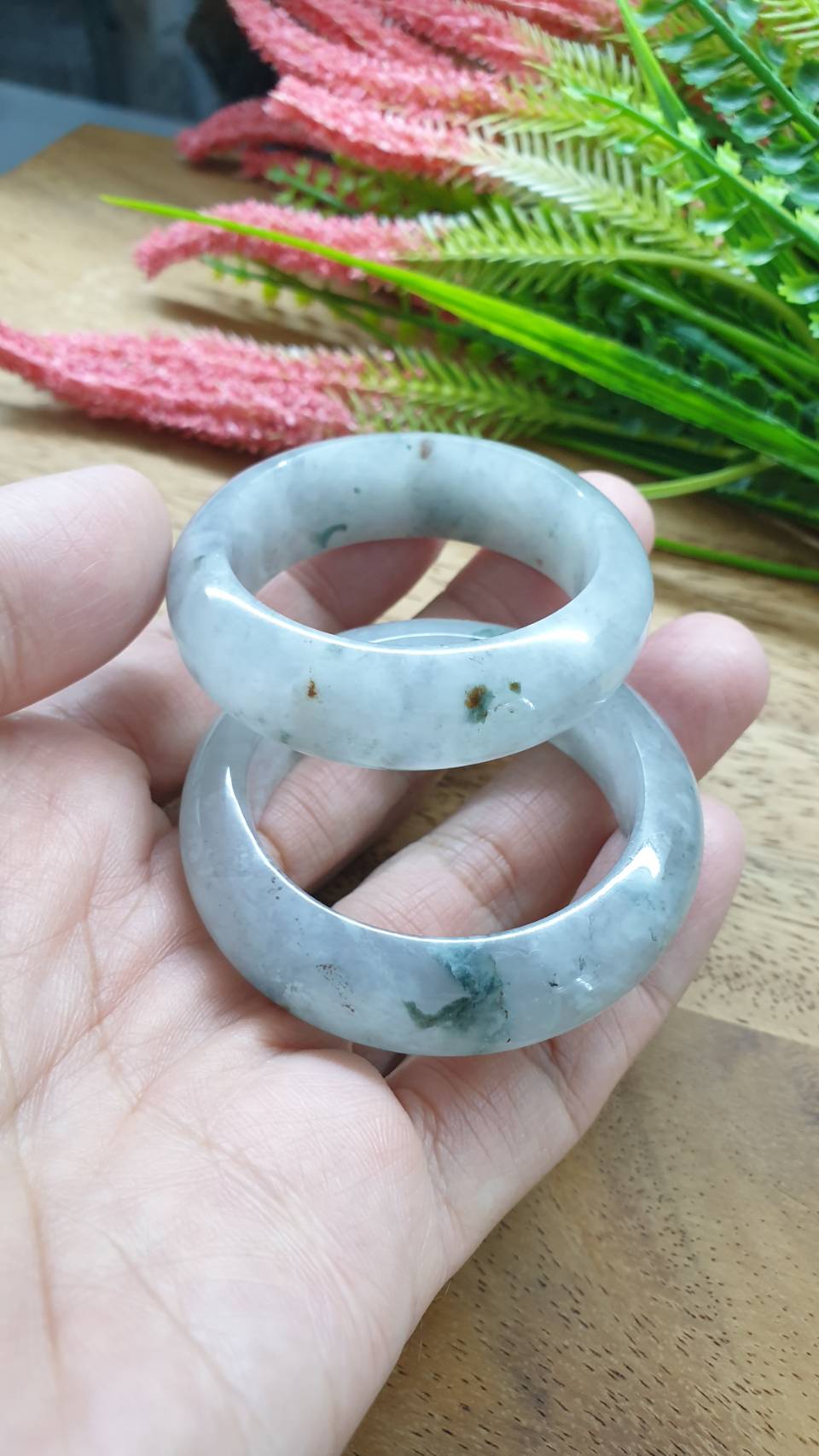 Kiddie Size Jade Bangle S39.5 to S42 Type A Myanmar Jadeite Icy Green Moss