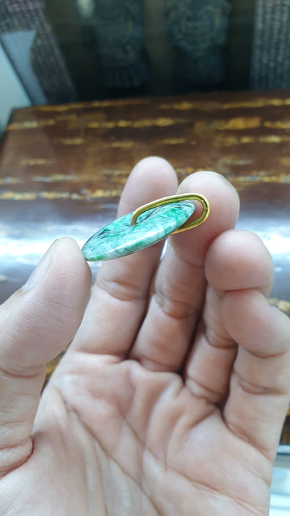 Jade Ping An Kou pendant (Selection) | Solid Gold & Fei Cui - Type A Jadeite | His or Hers Giftable Luckycharms 🎁
