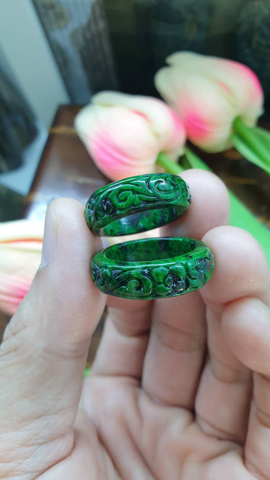 Mawsitsit Ru Yi Rings, Selections (5.75 & 8.5 US) | Type A - Natural Mawsitsit Stone | His or Hers Jewelry