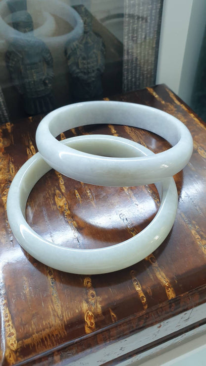 Plus Size Lavender Jade Bangles Size 79-80 Authentic Type A Jadeite