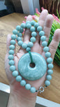 Jade Necklace 20inch with Ping An Kou Pendant Type A Natural Jadeite