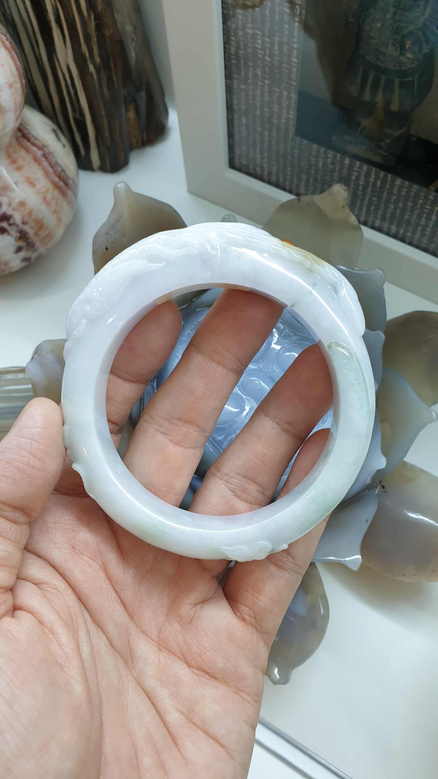 Hok Lok Siew Jade Phoenix Bangle S62 Type A Natural Jadeite