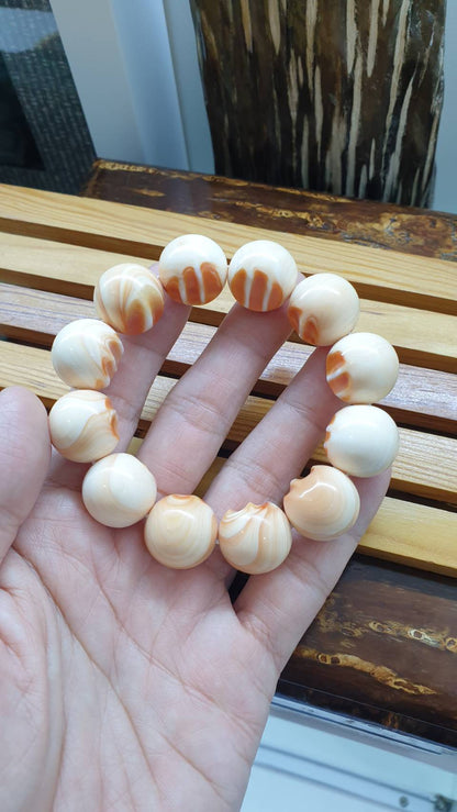 Conch Summer Bracelets 17 cm - Natural Shell, Large Beads