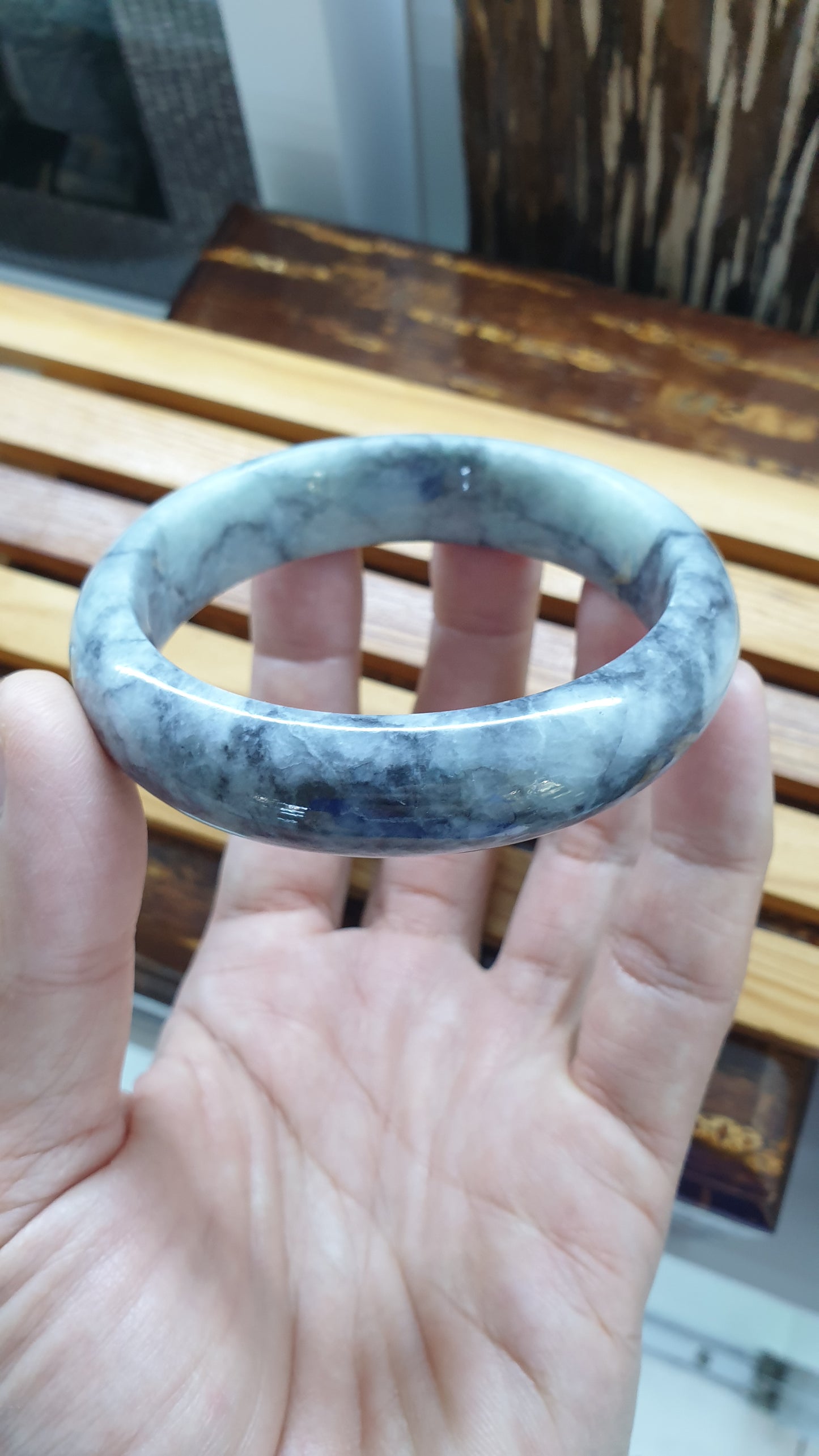 Authentic Jade Bangles Type A Natural Gray Burma Jadeite Sizes