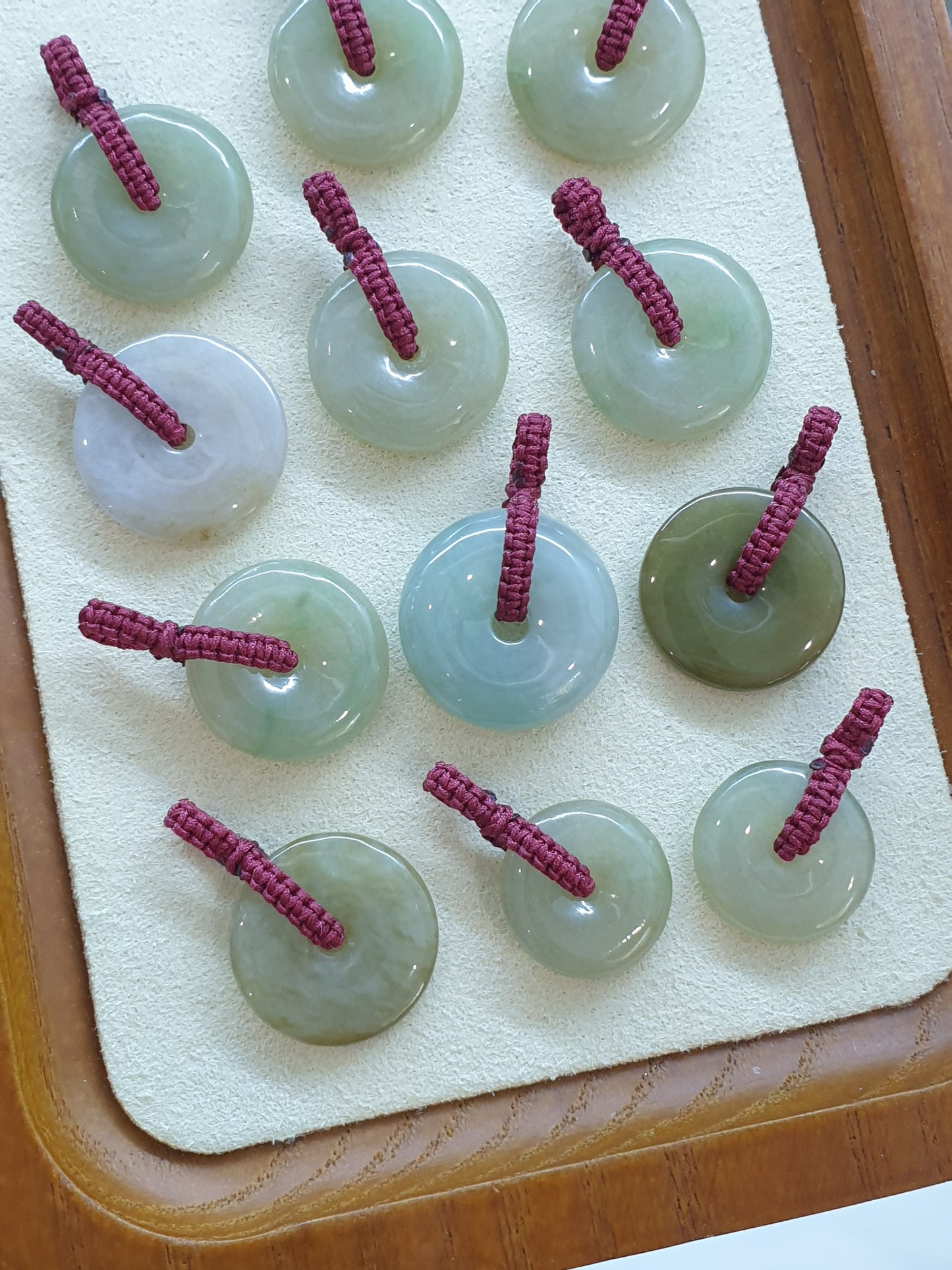 Jade Ping An Kou Pendant (1.5 - 2 cm) (Random Pick) | Fei Cui - Type A Jadeite | Handwoven Thread Bail