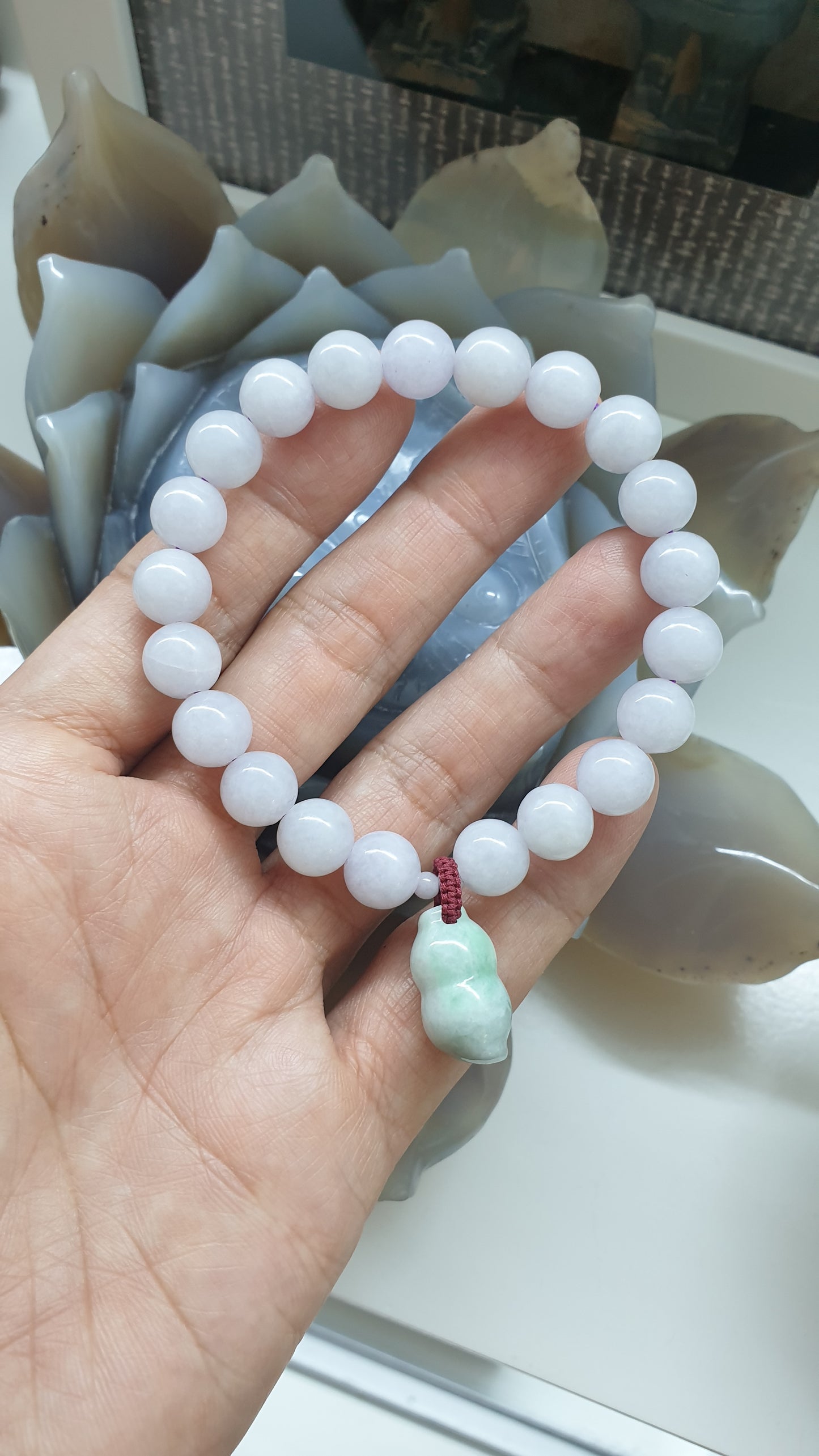 Huasheng Charmed Lavender Jade Bracelet | Good Fortune Wrist Candy | Type A Natural Jadeite 🤗