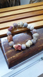 Alxa Jasper Menagerie Charmbracelet 17cm - Natural Gemstone Beads, Animal Charms