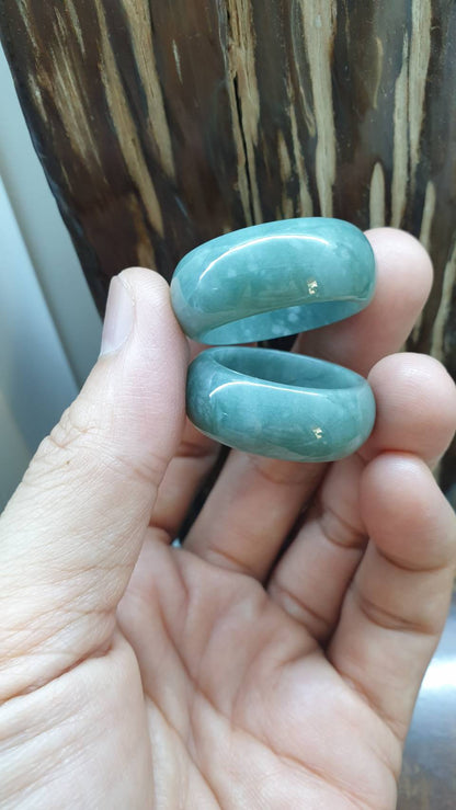 Lavender Blue Jade Plus-Size Rings 14-15 US - Type A Natural Jadeite