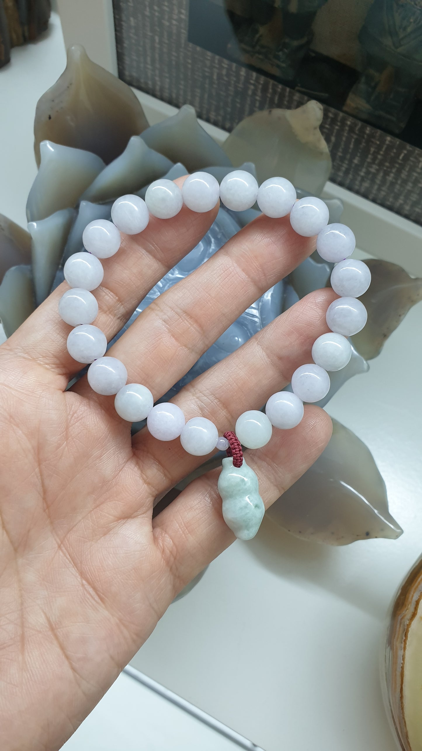 Huasheng Charmed Lavender Jade Bracelet | Good Fortune Wrist Candy | Type A Natural Jadeite 🤗