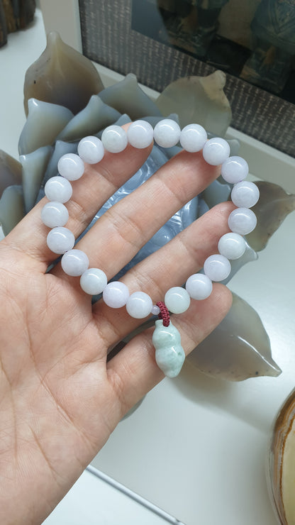 Huasheng Charmed Lavender Jade Bracelet | Good Fortune Wrist Candy | Type A Natural Jadeite 🤗