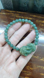 Green Jade Pixiu Wealth Bracelets 17cm Fei Cui Type A Natural Jadeite