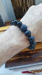 Hawk Eye Prosperity Bracelet with Cai Shen Ye Charm, 17 cm - Natural Stones