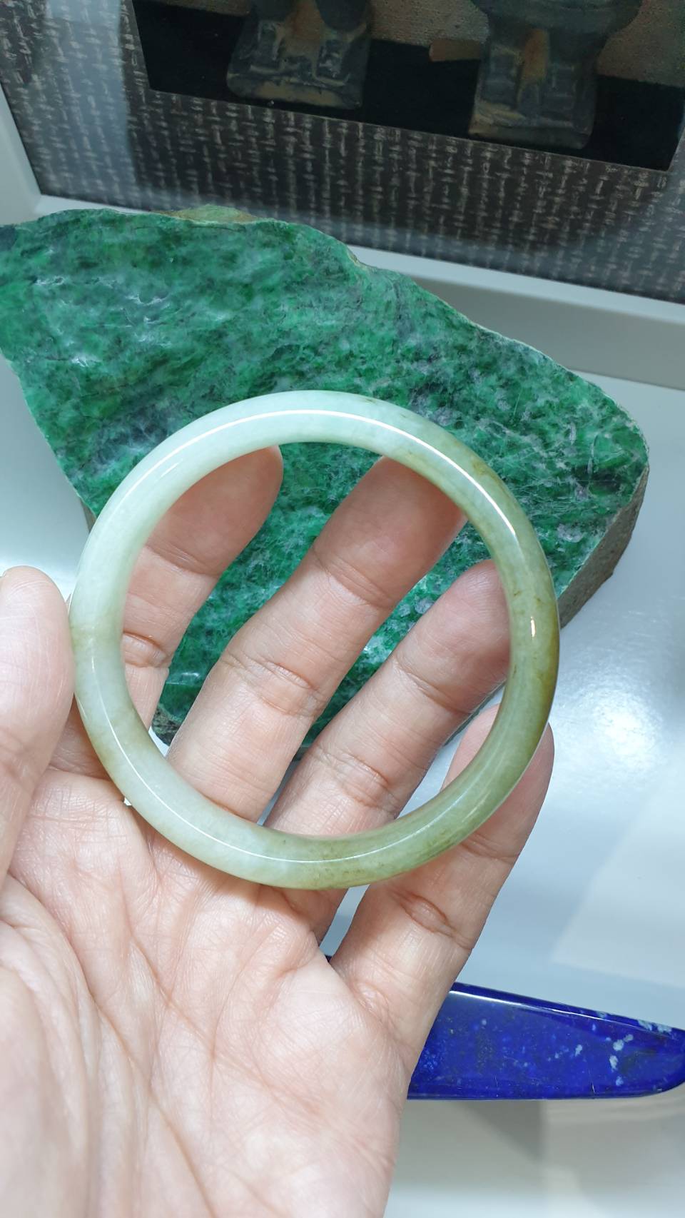 Hok Lok Siew Natural Jade Bangle S58.5 Fei Cui Type A Myanmar Jadeite