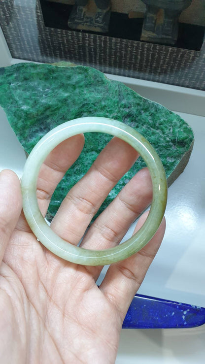 Hok Lok Siew Natural Jade Bangle S58.5 Fei Cui Type A Myanmar Jadeite