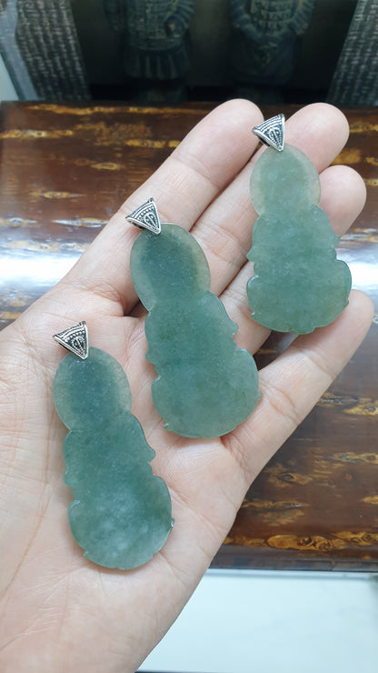 Jade Guan Yin Pendant Type A Natural Jadeite Fei Cui Sterling Silver S925