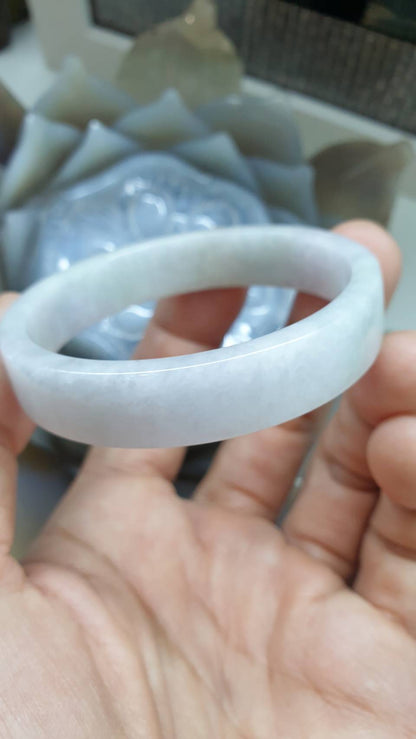 Jade Princess Bangle S52.7 Misty Lavender Fei Cui Type A Myanmar Jadeite