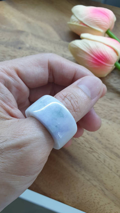 Lavender Jade Archers Ring 11US  Fei Cui Type A Natural Myanmar Jadeite