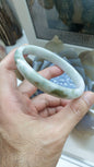 Plus Size Hok Lok Siew Bangle Size 72 - 73 Jade Vintage Bracelet