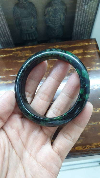 Emerald Green Jade Bangle (Size 56 & 60) | Authentic Type A Jadeite
