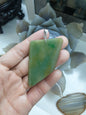 Natural Jadeite Dog Tag Pendant Sterling Silver - Honey Green or Lavender