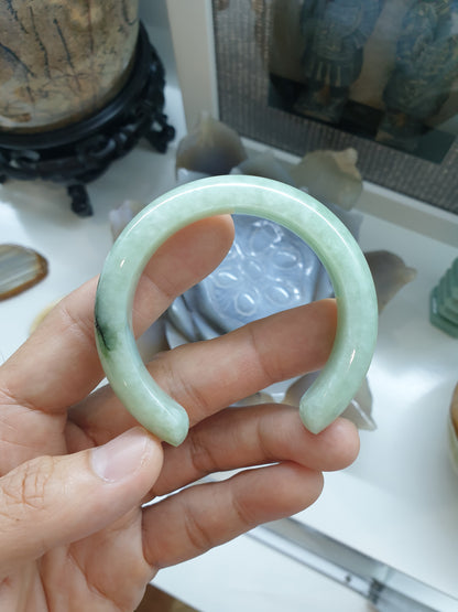 Jade Cuff Bangle Size 51 - 52 Type A - Natural Light Green Jadeite