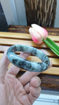 Natural Jade Bangles S59 Black Moss Blue Type A Jadeite