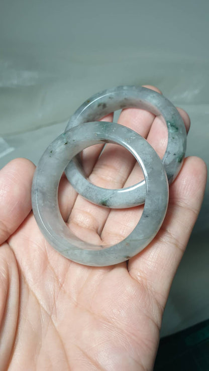 Kiddie Size Jade Bangle S39.5 to S42 Type A Myanmar Jadeite Icy Green Moss