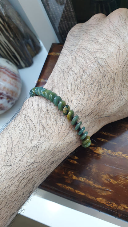 Jade Ping An Kou Beads Woven Bracelet (Adjustable) | Fei Cui - Type A Jadeite | His or Hers Fortune Jewelry
