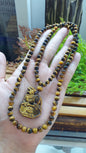 Tiger Eye Wealth Keeper Pixiu Necklace 26inch Natural Gemstone Handcrafted Jewelry