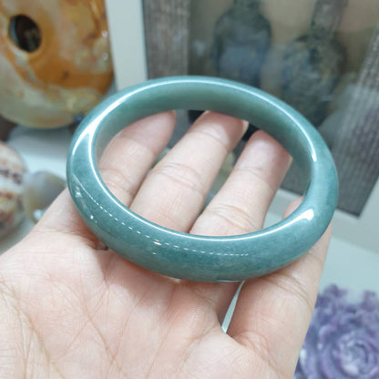Blue Jade Bangle S62 and S62.5 Authentic Type A Natural Jadeite His or Hers Bracelet