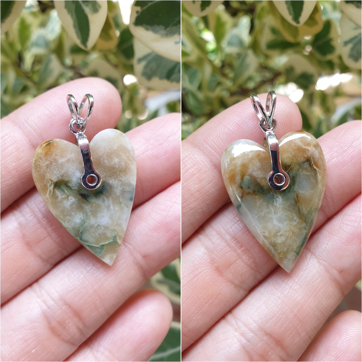 Jade Heart Pendant (Selection) | Fei Cui - Type A Jadeite | Sterling Silver