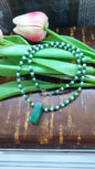 Jade & Mawsitsit Choker (16") | 9K Gold Lobster Lock | Type A - Natural Jadeite