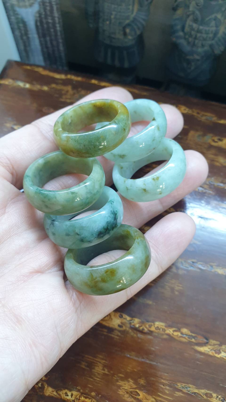 Jade Domed Rings, Selections (13 US) | Authentic - Type A Jadeite