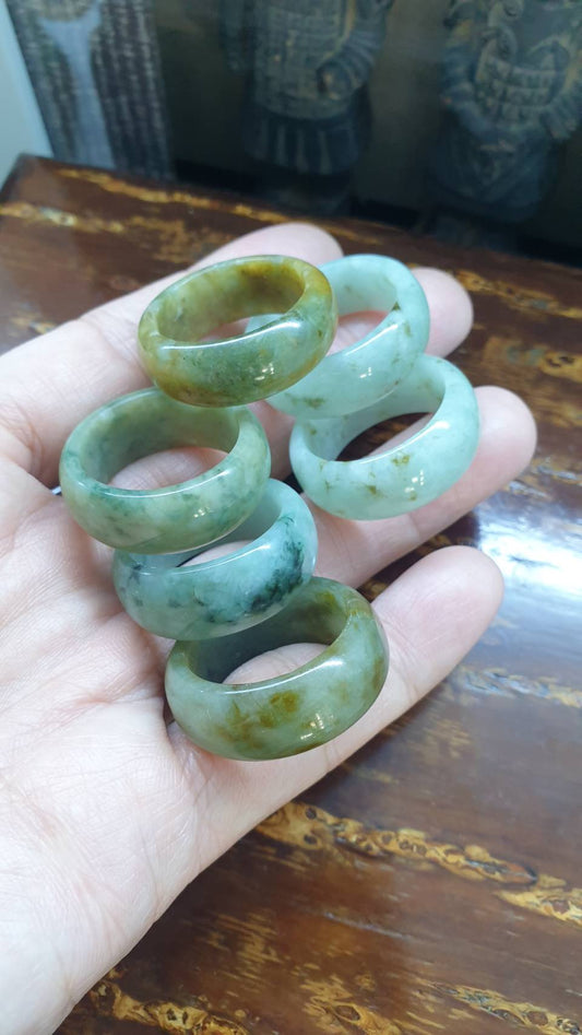 Jade Domed Rings, Selections (13 US) | Authentic - Type A Jadeite