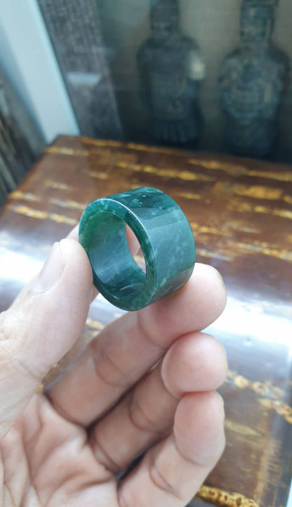 Gent's Style - Blue Jade Ring (12 US) | Type A Natural Jadeite