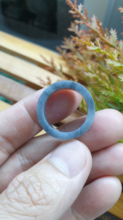 Elegant Gray Jade Rings 8.25US and 15US Type A Natural Jadeite