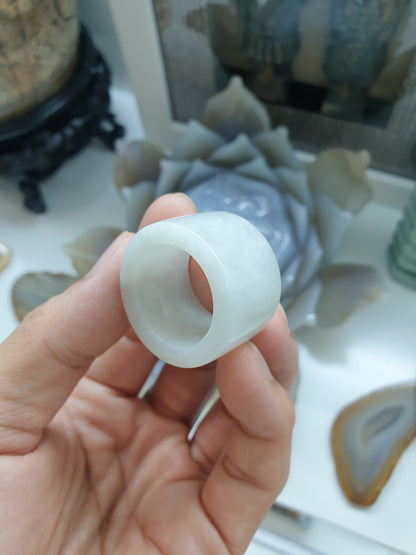 Yellow-White Jade Archer's Ring (US 12.25) | Authentic Type A Jadeite | His or Hers Accessory