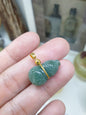 Jade Wu Lou Pendant | 9K Gold & Fei Cui - Type A Jadeite | Lucky Charm Jewelry