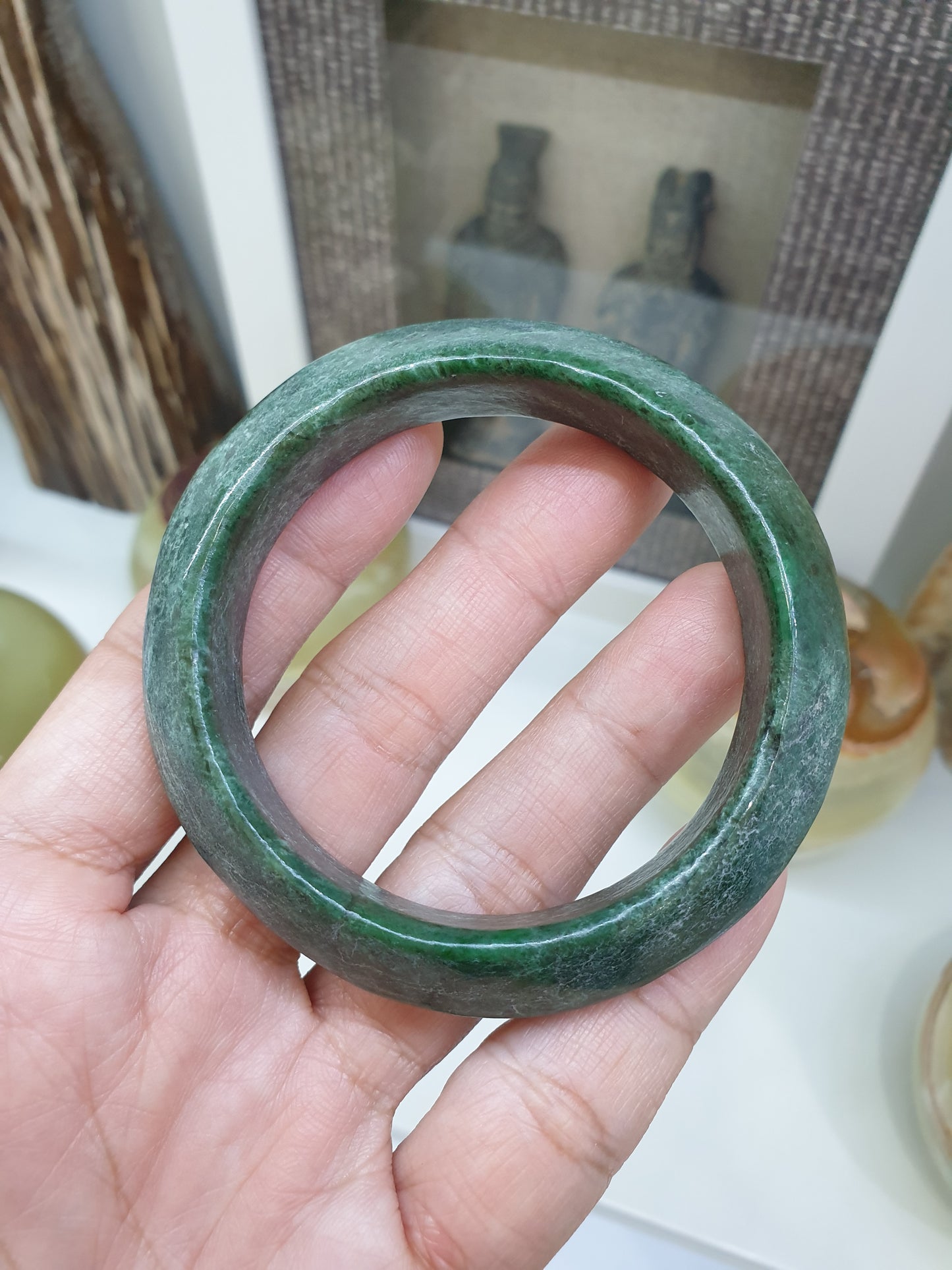 Vintage Mawsitsit Saucer Bangle (S 56) | Type A - Natural Mawsitsit Stone | Rare Collector's Piece