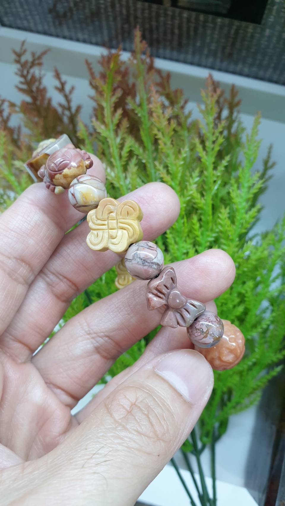 Alxa Jasper Money Toad Bracelet 16 cm - Natural Semiprecious Stones