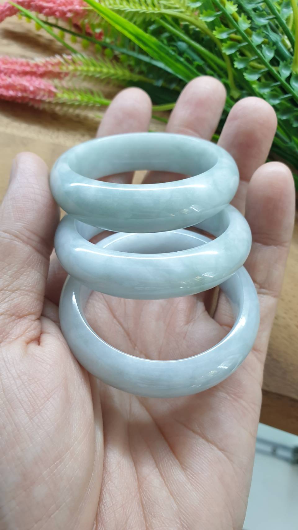 Kiddie Size Lavender Jade Bangle S43 Type A Myanmar Natural Jadeite