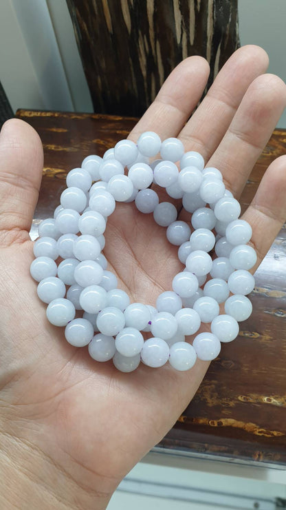 Silky Lavender Jade Bracelet 17cm Type A Natural Jadeite